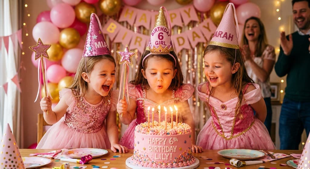 Kids celebrating a sixth birthday